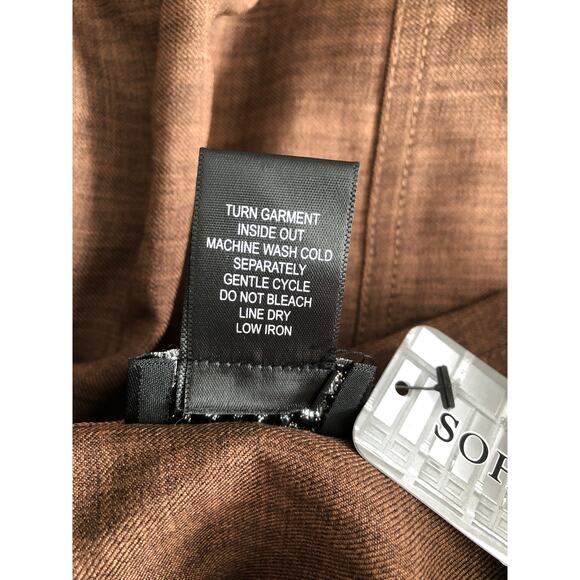 Soho Apparel LTD Drawstring Top Women's Large Roll Tab Sleeves Brown NEW - Picture 7 of 9